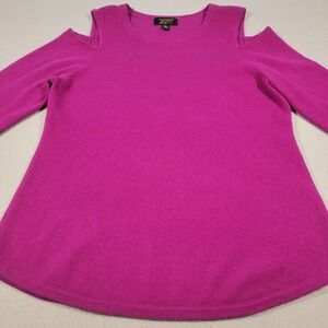 Cashmere Charter Club Luxury Sweater Cold Shoulder Top Women's Size Large Petite